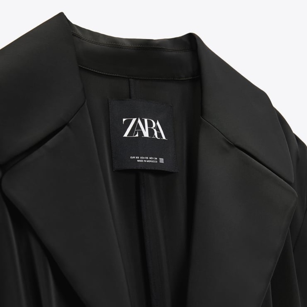 ZARA LONG SATIN TRENCH COAT - Picture 8 of 9
